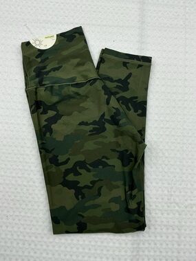 High-Waist Camo Leggings - Green Camouflage